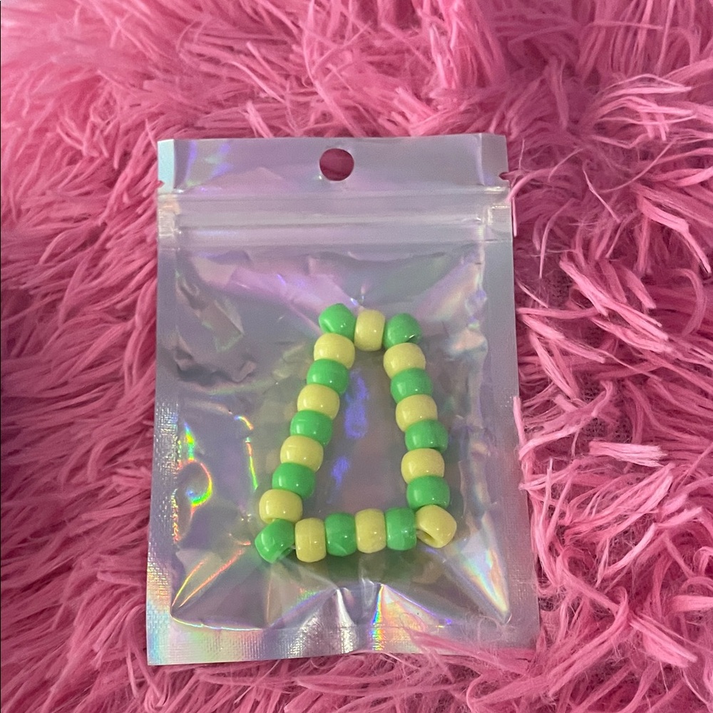 Kids Beaded Bracelet - Green and Yellow